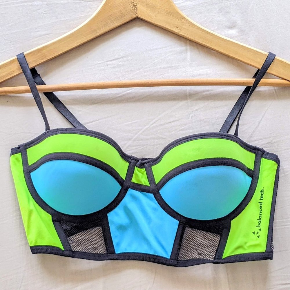 Balance Tech Colorblock Mesh Bustier Bra